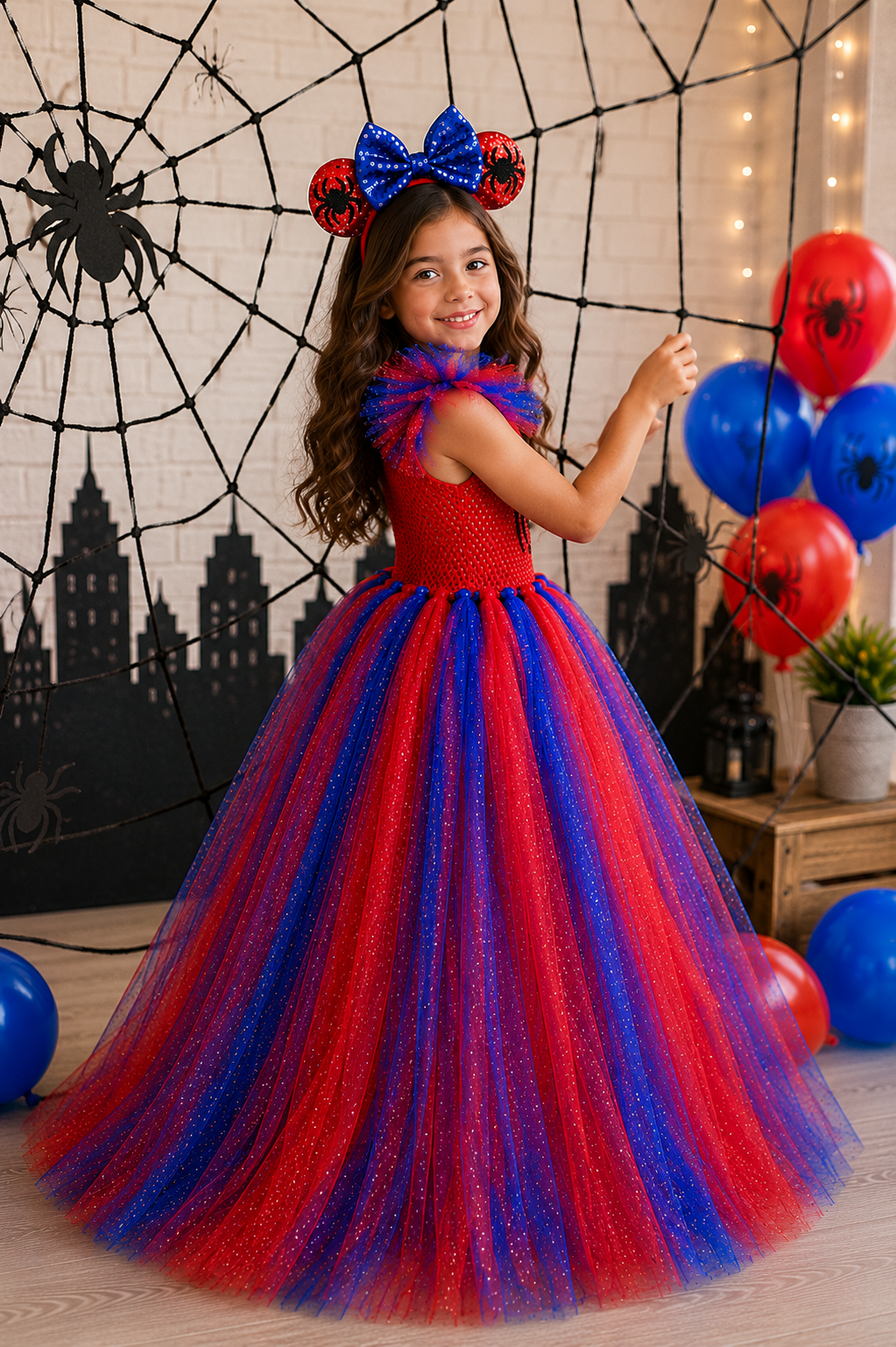 Spider-Girl Web-Slinging Tutu Dress & Mouse Ear Headband Set