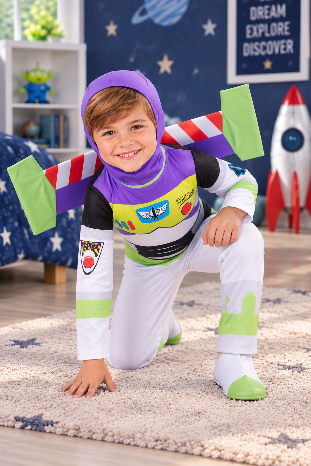 Buzz Lightyear Toy Story Space Ranger Adventure Boys Costume & Wing Set