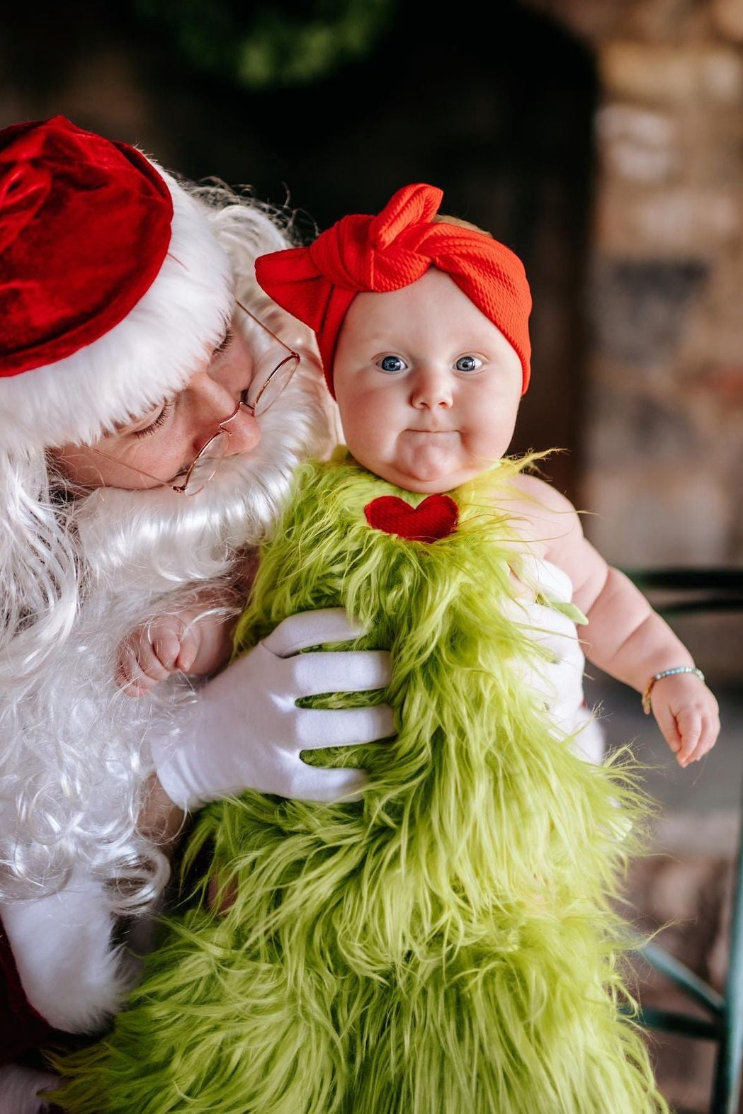 Grinchmas Little Heart Baby Romper & Leg Warmer Set