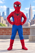 Spider-Man costume for boys red and blue web-slinger superhero suit with matching full face mask