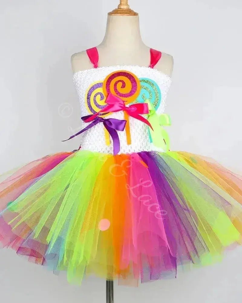 Carnival Candy Cutie Tutu Dress, Lollipop Headband & Wand Costume Set