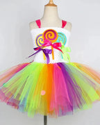 Carnival Candy Cutie Tutu Dress, Lollipop Headband & Wand Costume Set