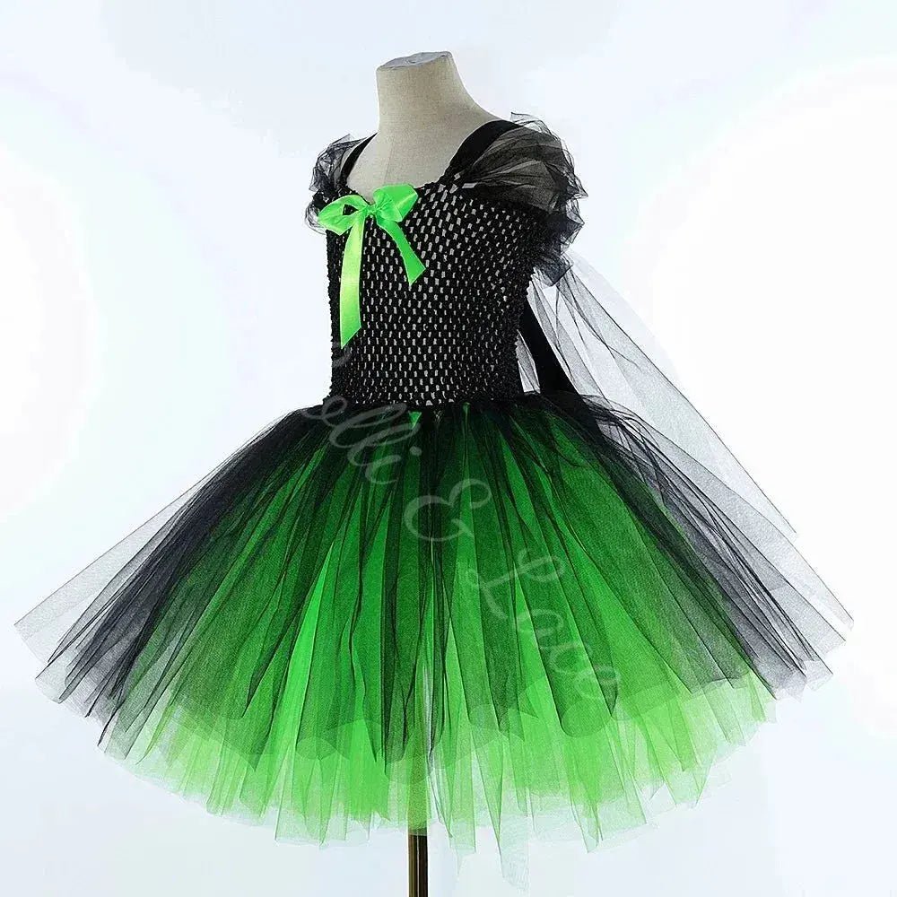 Elphaba's Emerald Enchantment Tutu Dress, Witch Hat & Wand Set