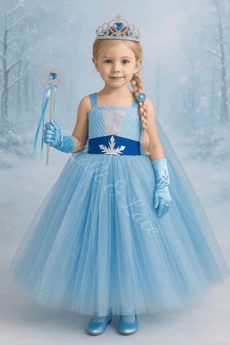 Elsa Snowflake Princess Tutu Dress & Royal Accessory Set