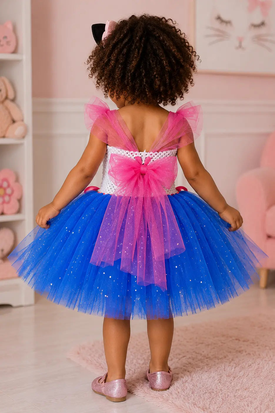 Gabby's Magical Kitty Tutu Dress & Cat Ear Headband Set – Dollhouse Inspired Costume for Girls
