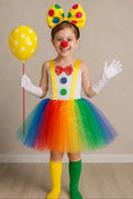 Giggles & Rainbows Clown Princess Tutu Dress & Accessory Set