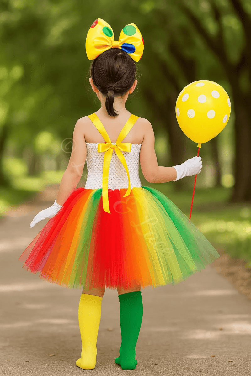 Giggles & Rainbows Clown Princess Tutu Dress & Accessory Set