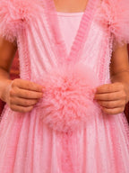 Glinda Inspired Pink Princess Costume for Girls – Magical Bubble Dress 2-Piece Set