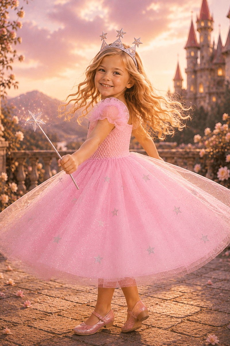 Glinda's Starlight Sparkle Princess Tutu Dress, Crown & Wand Set