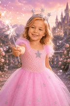 Glinda's Starlight Sparkle Princess Tutu Dress, Crown & Wand Set