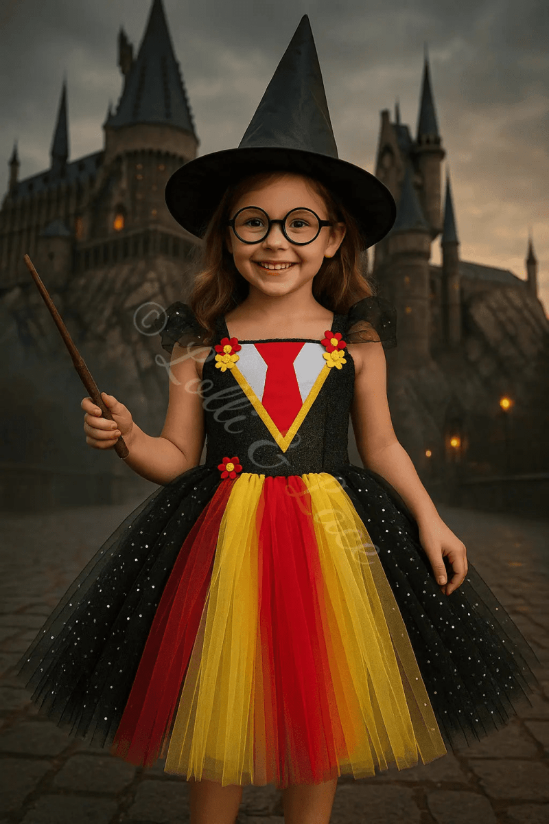Gryffindor Wizard Tutu Dress & Magical Accessory Set