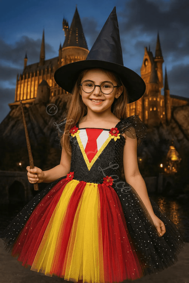 Gryffindor Wizard Tutu Dress & Magical Accessory Set