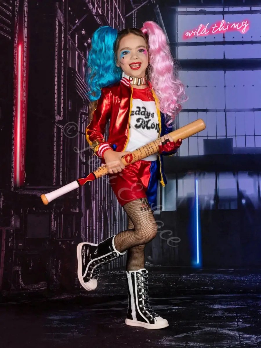 Harley Quinn's Mischief Maker Costume Set | Jacket, Wig, Bat & Accessories