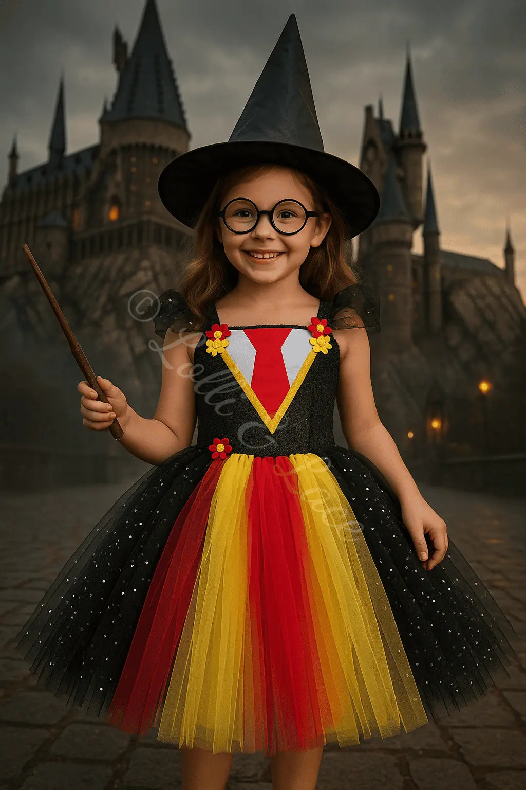 Gryffindor Wizard Tutu Dress & Magical Accessory Set Lolli & Lace