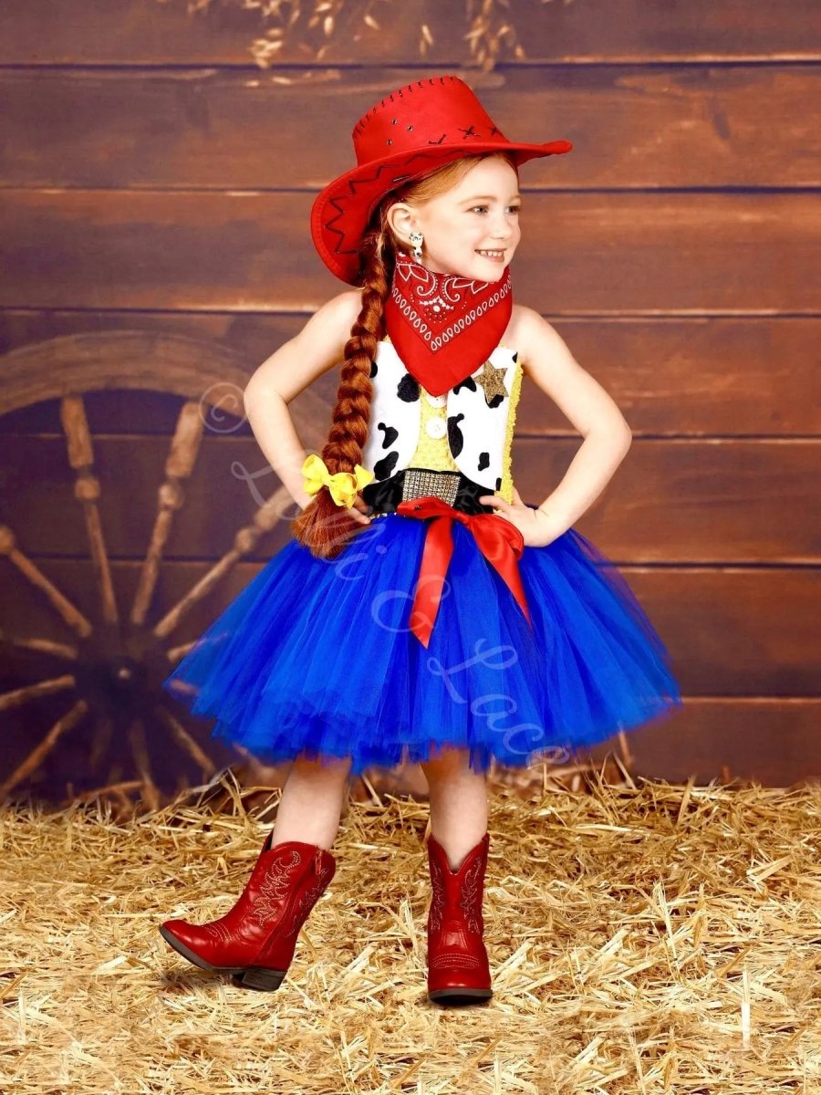 Jessie's Roundup Rodeo Tutu Dress, Hat & Bandana Set