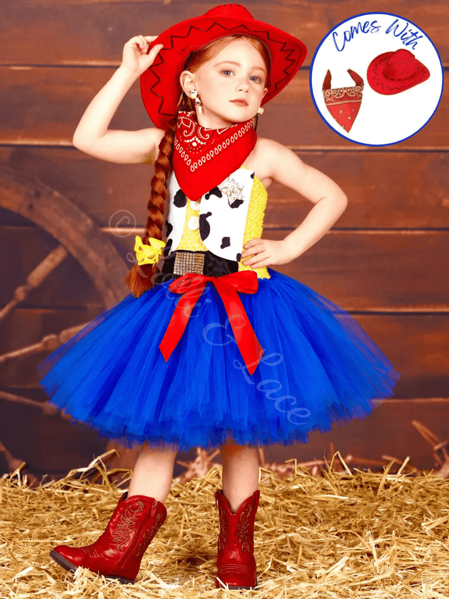 Jessie's Roundup Rodeo Tutu Dress, Hat & Bandana Set