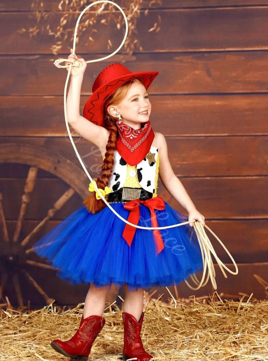 Jessie's Roundup Rodeo Tutu Dress, Hat & Bandana Set