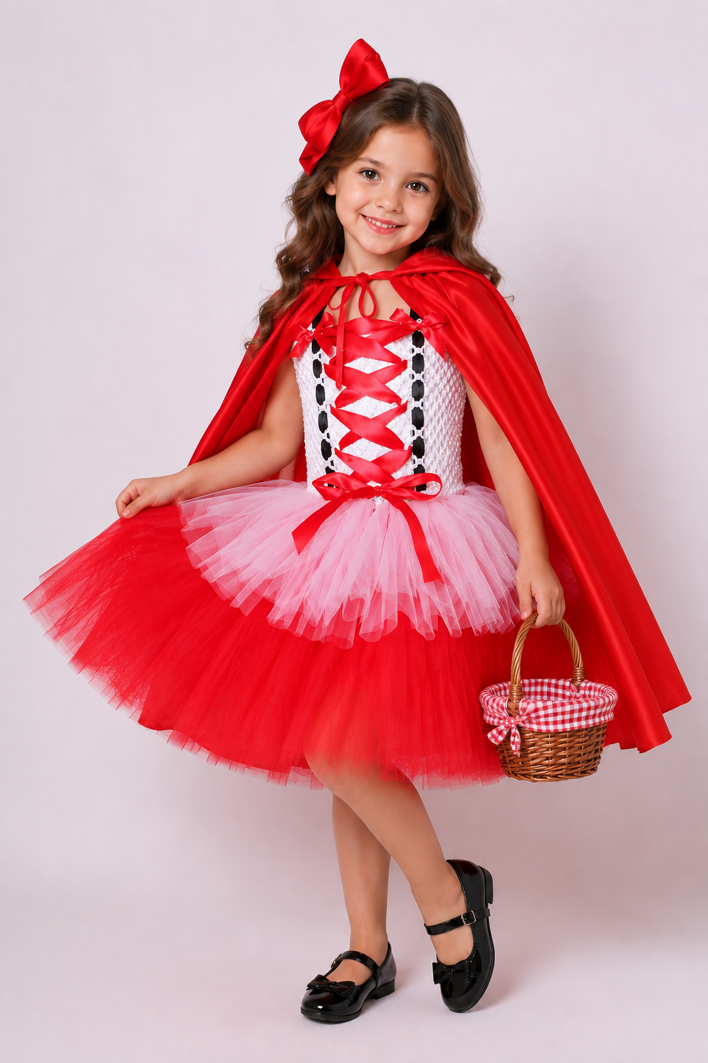 Little Red Riding Hood tutu costume with red cape for girls