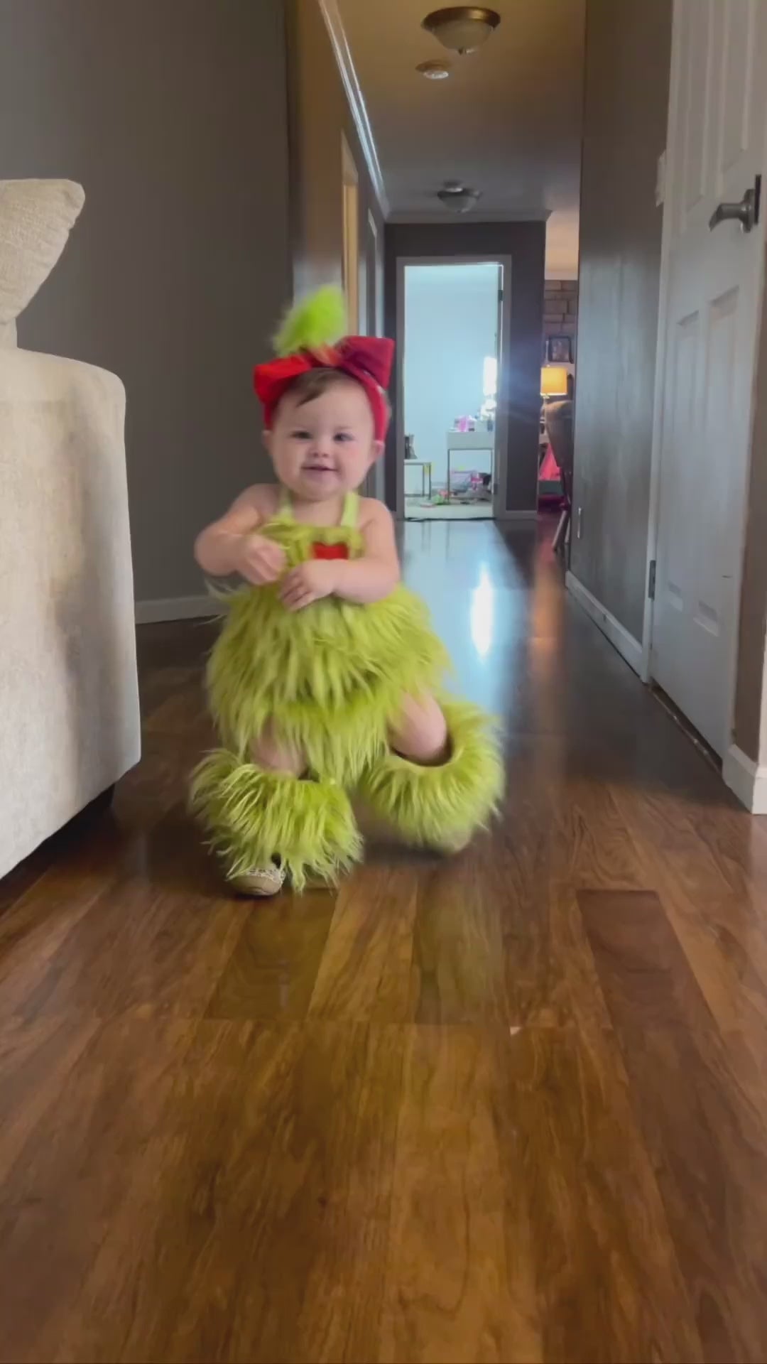 Grinchmas Little Heart Baby Romper & Leg Warmer Set