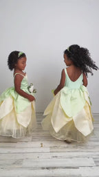 Princess Tiana Inspired Dress Costume with Arm Sleeves