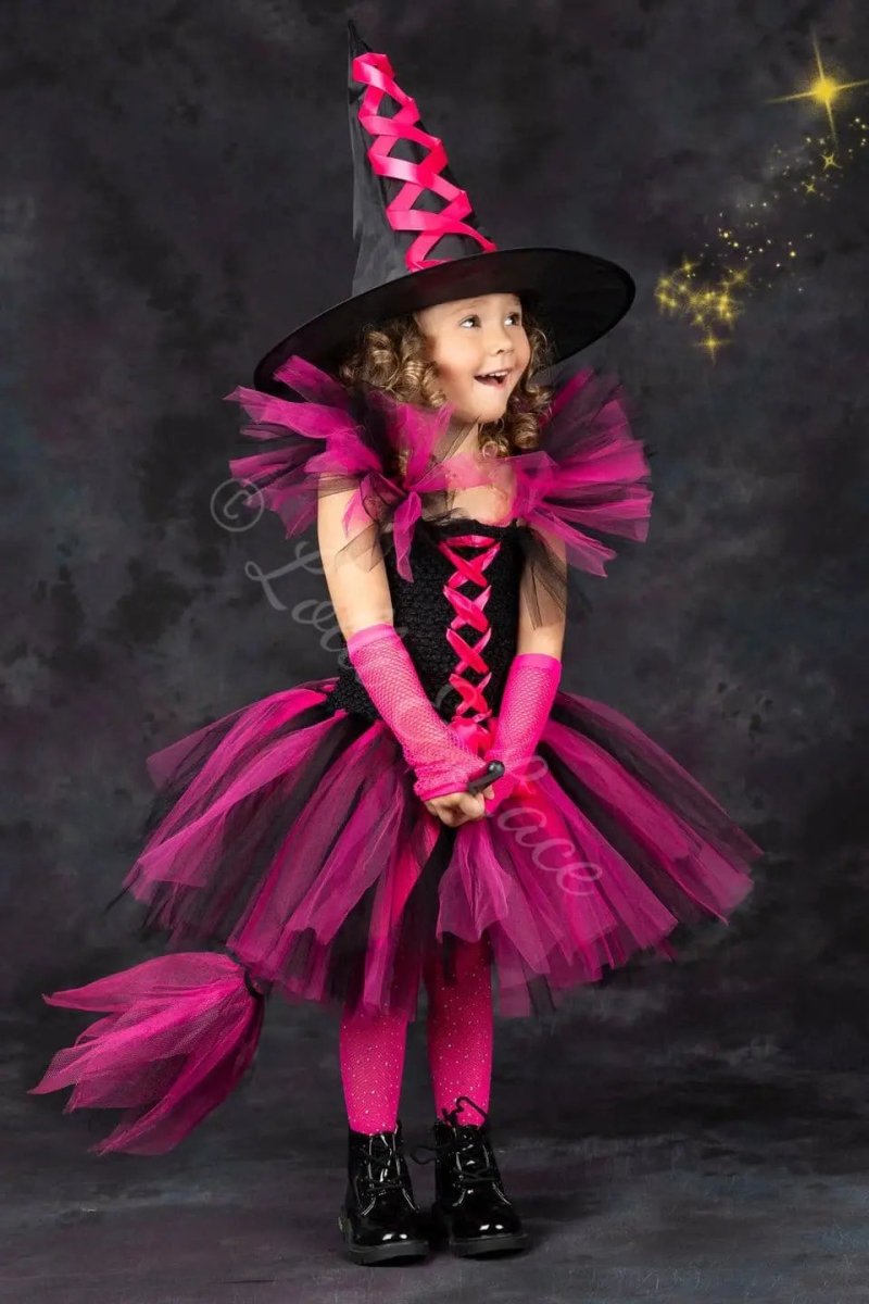 Spellbound Sisters Witch Tutu Dress, Hat & Broom Costume Set