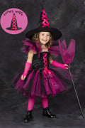 Spellbound Sisters Witch Tutu Dress, Hat & Broom Costume Set