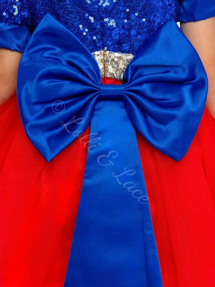 Supergirl Inspired Dress & Cape Costume for Girls – Superhero Princess Halloween Outfit
